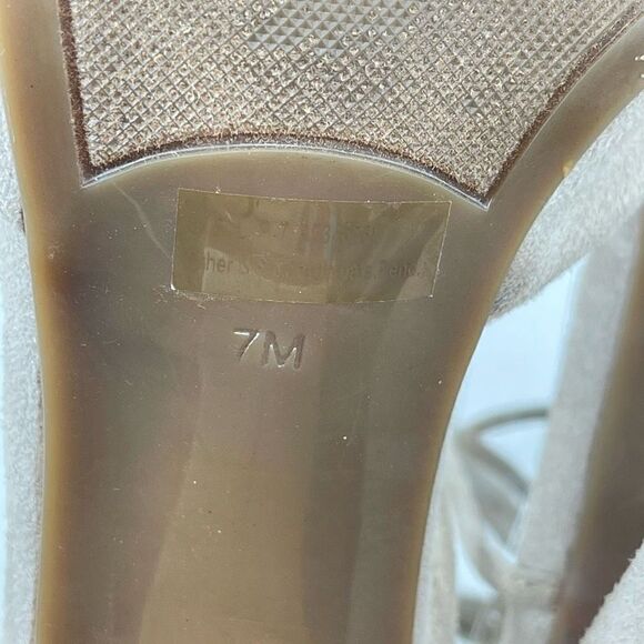Marc Fisher Womens Pump 3.5" Block Heels Lace Up Suede Round Toe Tan Size 7M - Picture 4 of 13